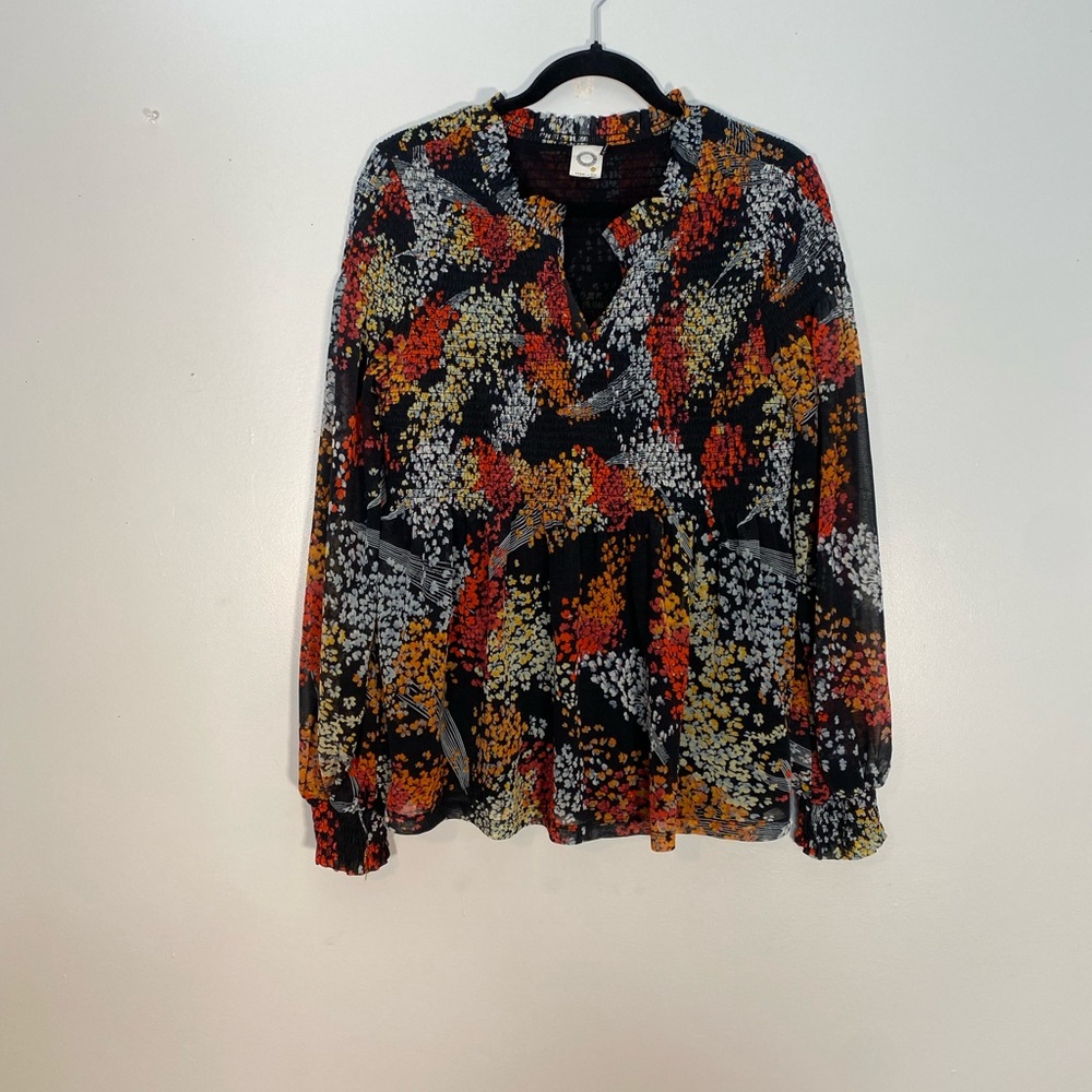 Anthropologie Akemi and Kim Floral Long Sleeve Blouse